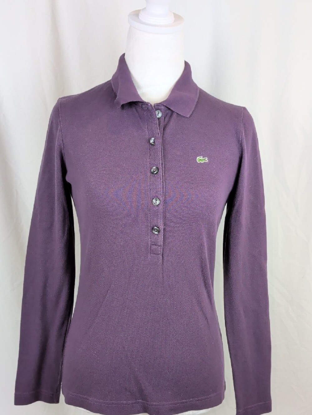 🐊 Lacoste Long Sleeve Purple Polo Top Size 38 (US S/M) 🐊